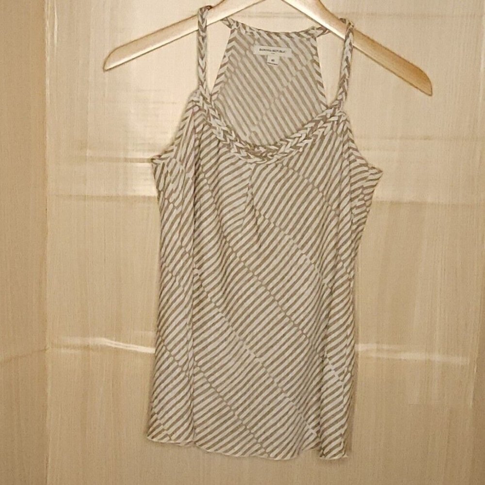 Banana Republic Womens Brown White Safari Braided Strap Top XS